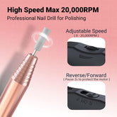Portable Nail Drill Machine 11 in 1 Kit,Efile Nail Drill Set for Acrylic Gel Nails, Manicure Pedicure Tool with Nail Drill Bits